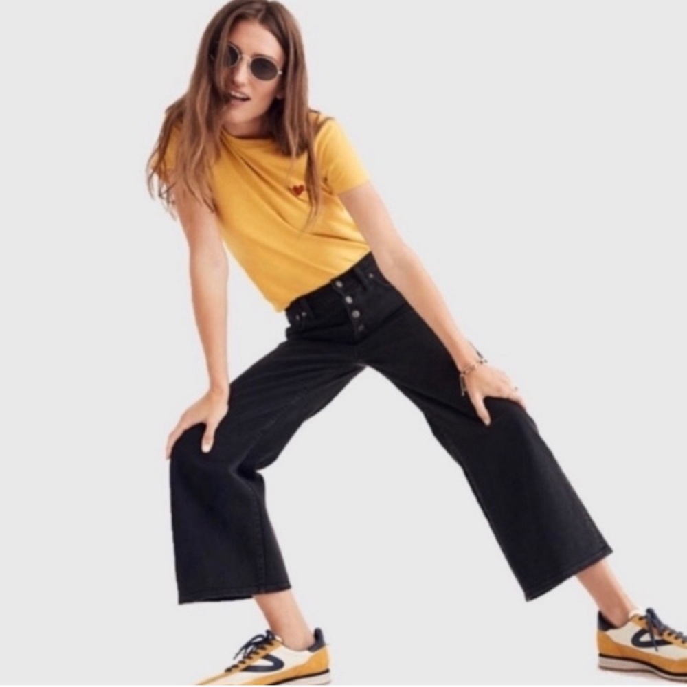 MADEWELL wide leg crop jeans black size 26